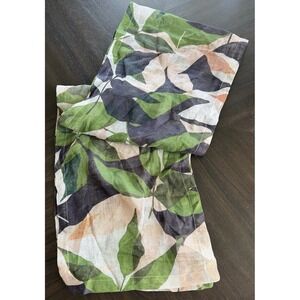 Modern Crate and Barrel Table Runner Lush Linen Tropical Floral Sheer 14 X 90